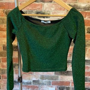 Sparkly green top